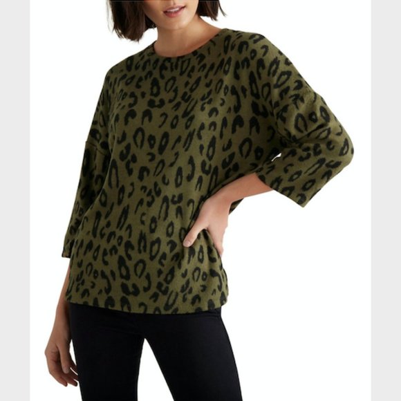 Seed Heritage Tops - SOLD Seed Heritage Olive Green Ocelot Knit Top S
